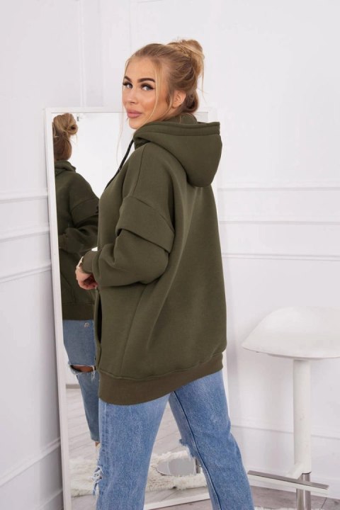 Bluza ocieplana z półgolfem khaki Bluza ocieplana z półgolfem khaki