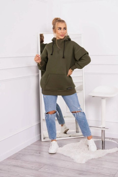 Bluza ocieplana z półgolfem khaki Bluza ocieplana z półgolfem khaki