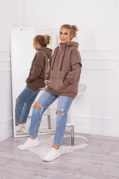 Bluza ocieplana z półgolfem mocca Bluza ocieplana z półgolfem mocca