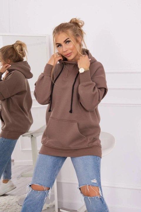 Bluza ocieplana z półgolfem mocca Bluza ocieplana z półgolfem mocca