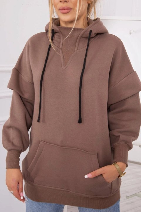 Bluza ocieplana z półgolfem mocca Bluza ocieplana z półgolfem mocca
