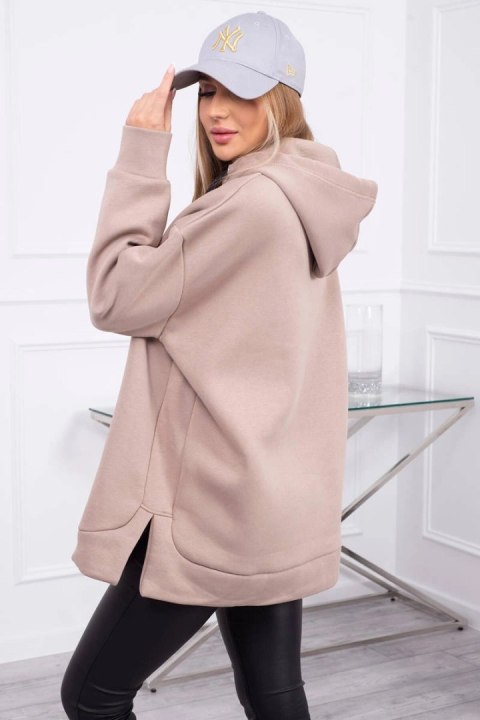 Bluza ocieplana z suwakiem na boku ciemno beżowa Bluza ocieplana z suwakiem na boku ciemno beżowa