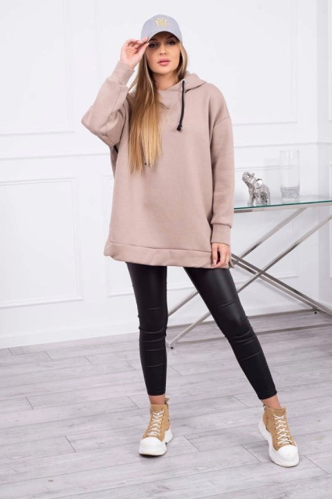 Bluza ocieplana z suwakiem na boku ciemno beżowa Bluza ocieplana z suwakiem na boku ciemno beżowa