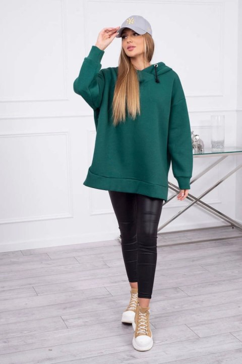 Bluza ocieplana z suwakiem na boku ciemno zielona Bluza ocieplana z suwakiem na boku ciemno zielona