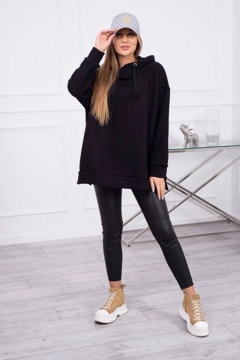 Bluza ocieplana z suwakiem na boku czarna Bluza ocieplana z suwakiem na boku czarna