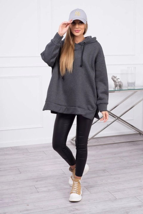 Bluza ocieplana z suwakiem na boku grafitowa Bluza ocieplana z suwakiem na boku grafitowa