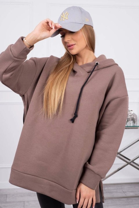 Bluza ocieplana z suwakiem na boku mocca Bluza ocieplana z suwakiem na boku mocca