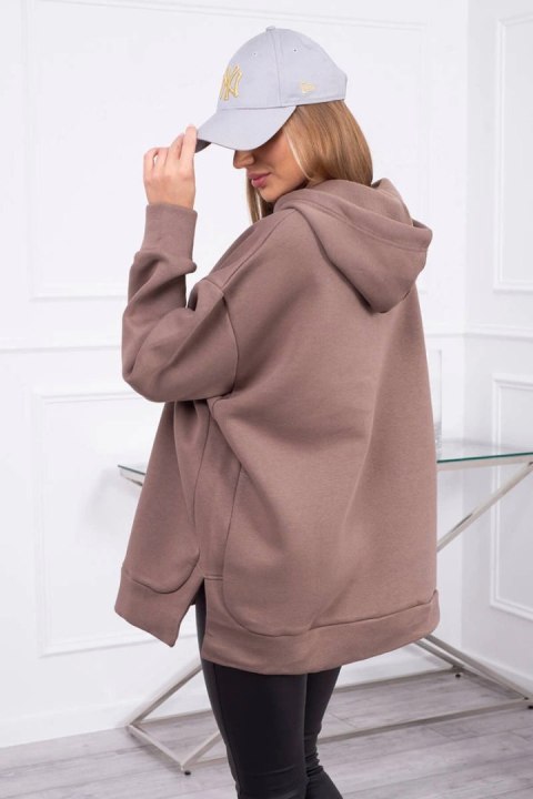 Bluza ocieplana z suwakiem na boku mocca Bluza ocieplana z suwakiem na boku mocca