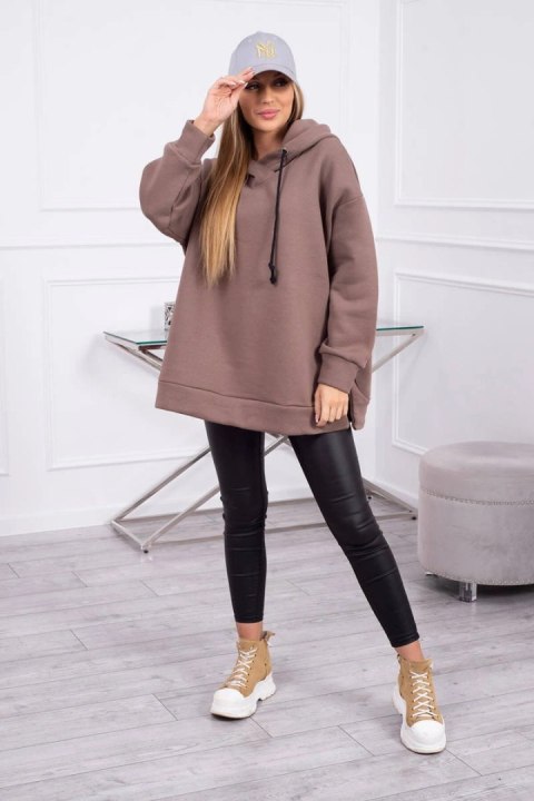 Bluza ocieplana z suwakiem na boku mocca Bluza ocieplana z suwakiem na boku mocca