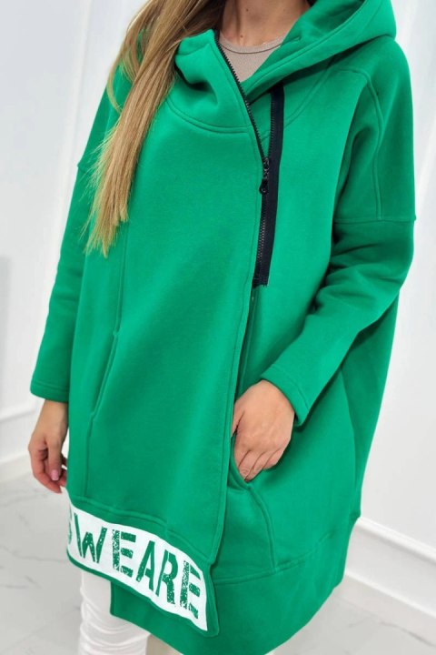 Bluza ocieplana z suwakiem zielona