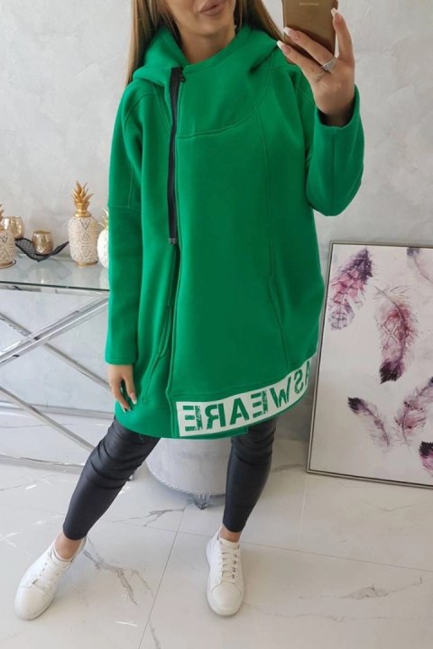 Bluza ocieplana z suwakiem zielona