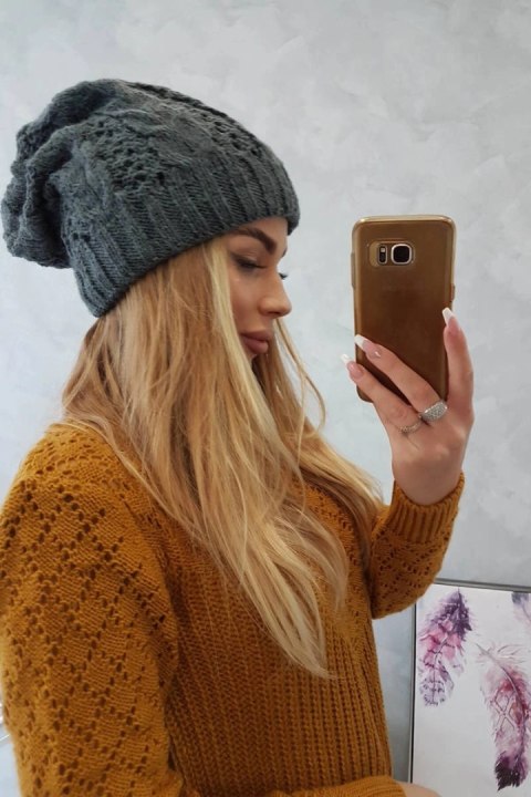 Czapka Motyl K234 ciemno szara Czapka Motyl K234 ciemno szara