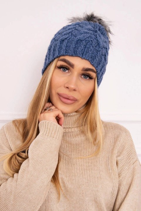 Czapka z polarem Daria K217 jeansowa Czapka z polarem Daria K217 jeansowa