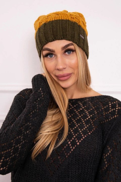 Czapka z polarem Paris K212 musztardowy+khaki Czapka z polarem Paris K212 musztardowy+khaki
