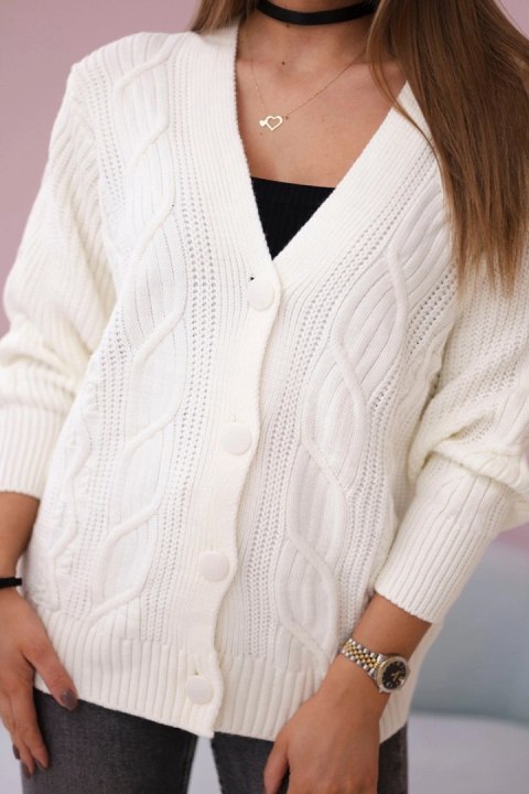 Sweter zapinany na guziki z szerokim rękawem ecru Sweter zapinany na guziki z szerokim rękawem ecru