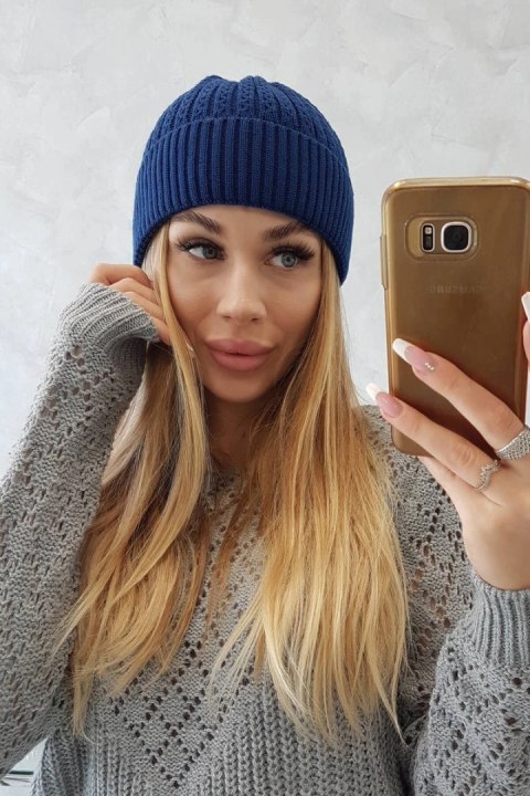 Czapka cienka Weronika K249 chabrowa Czapka cienka Weronika K249 chabrowa