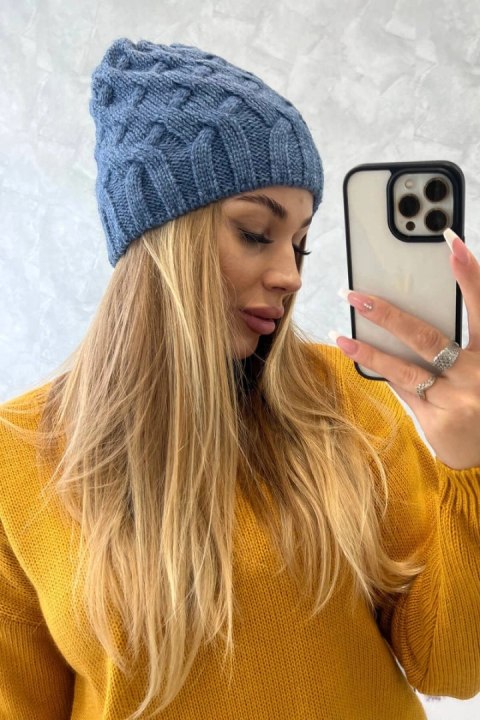 Czapka z polarem Agnieszka K239 jeansowa Czapka z polarem Agnieszka K239 jeansowa