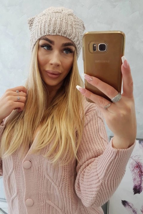 Czapka z polarem Karolina K243 beżowa Czapka z polarem Karolina K243 beżowa