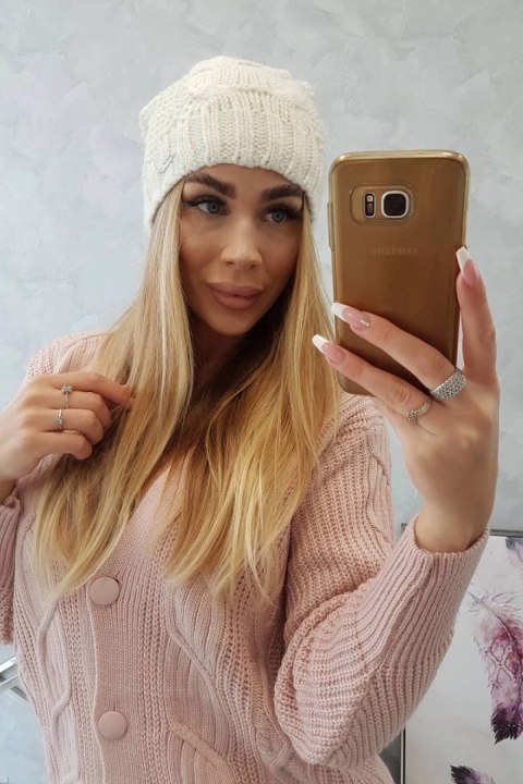 Czapka z polarem Karolina K243 ecru Czapka z polarem Karolina K243 ecru