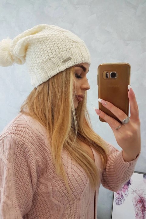 Czapka z polarem Karolina K243 ecru Czapka z polarem Karolina K243 ecru