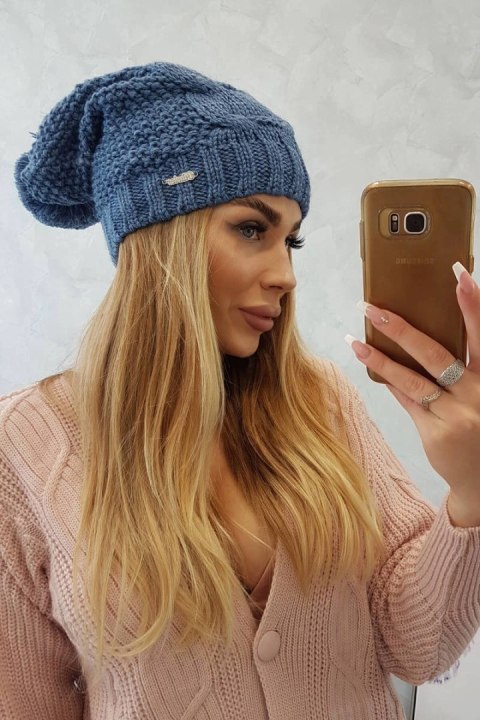 Czapka z polarem Karolina K243 jeansowa Czapka z polarem Karolina K243 jeansowa