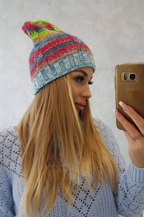 Czapka z polarem Klaudia K255 żółty neon+niebieski Czapka z polarem Klaudia K255 żółty neon+niebieski