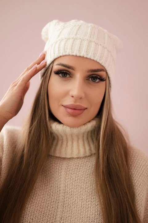 Czapka z polarem Marta K231 ecru Czapka z polarem Marta K231 ecru