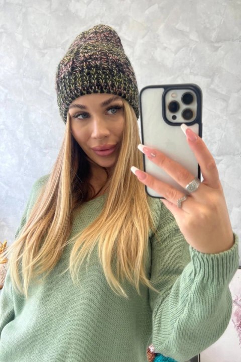 Czapka z polarem Melisa K241 czarny+oliwkowy Czapka z polarem Melisa K241 czarny+oliwkowy