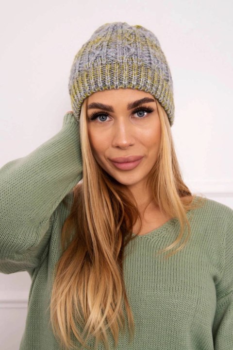Czapka z polarem Melisa K241 szary+oliwkowy Czapka z polarem Melisa K241 szary+oliwkowy