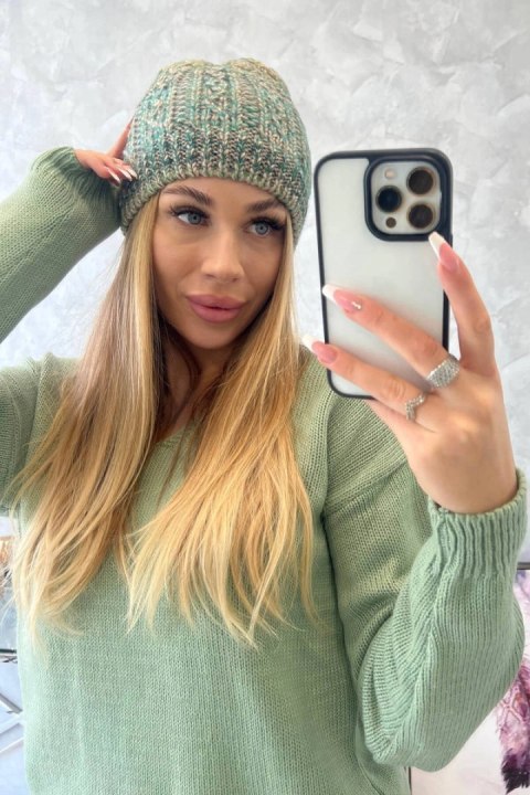 Czapka z polarem Melisa K241 turkusowy+zielony Czapka z polarem Melisa K241 turkusowy+zielony