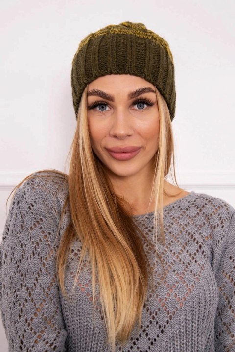 Czapka z polarem Paryż K213 khaki+kiwi Czapka z polarem Paryż K213 khaki+kiwi