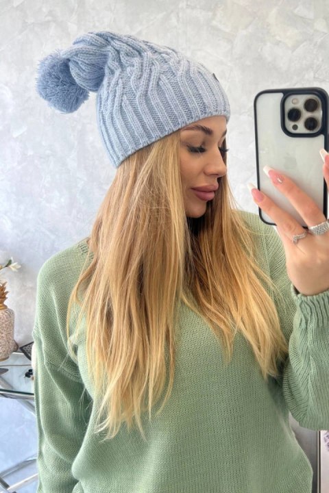 Czapka z polarem Paulina K227 błękitna Czapka z polarem Paulina K227 błękitna