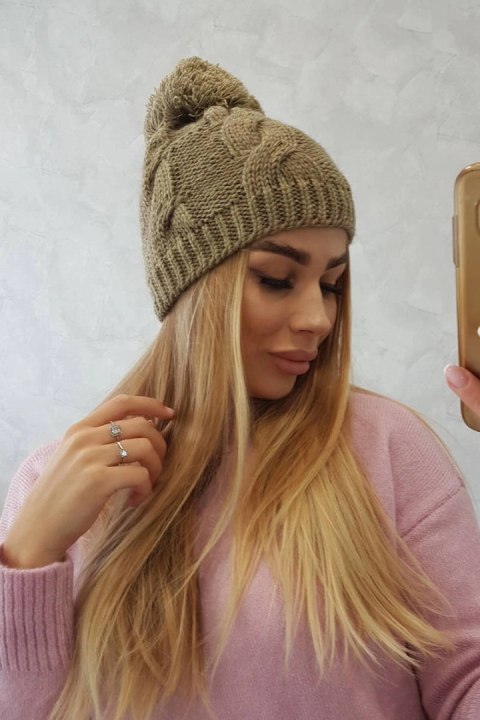 Czapka z polarem Stefania K278 jasny khaki Czapka z polarem Stefania K278 jasny khaki
