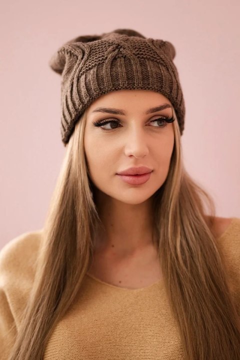 Czapka z polarem Sylwia K244 mocca Czapka z polarem Sylwia K244 mocca