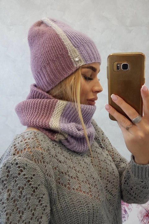Komplet damski trójkolorowy P103 ciemny różowy+fioletowy Komplet damski trójkolorowy P103 ciemny różowy+fioletowy