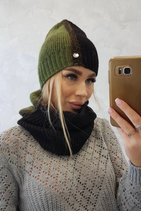 Komplet damski trójkolorowy P103 czarny+khaki Komplet damski trójkolorowy P103 czarny+khaki