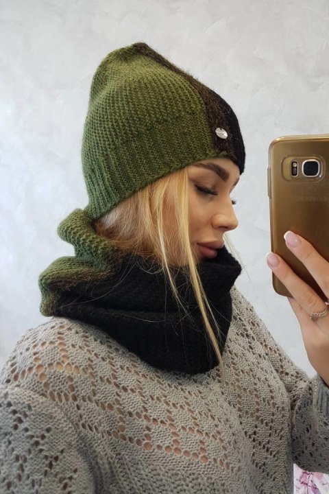 Komplet damski trójkolorowy P103 czarny+khaki Komplet damski trójkolorowy P103 czarny+khaki