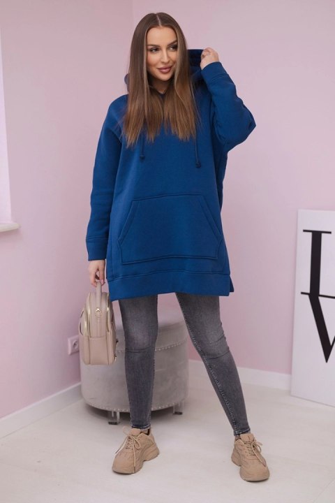 Bluza ocieplana z rozcięciami na bokach jeansowa Bluza ocieplana z rozcięciami na bokach jeansowa