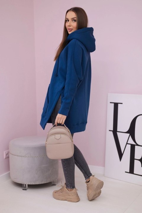 Bluza ocieplana z rozcięciami na bokach jeansowa Bluza ocieplana z rozcięciami na bokach jeansowa