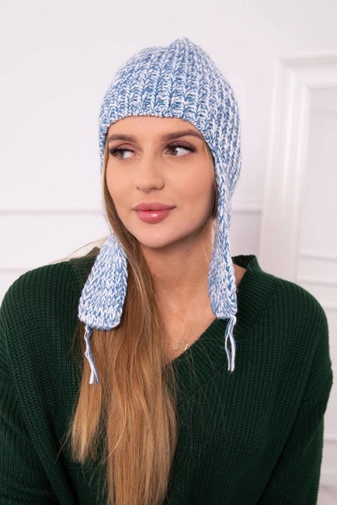 Czapka damska uszatka Jana K314 niebieska Czapka damska uszatka Jana K314 niebieska