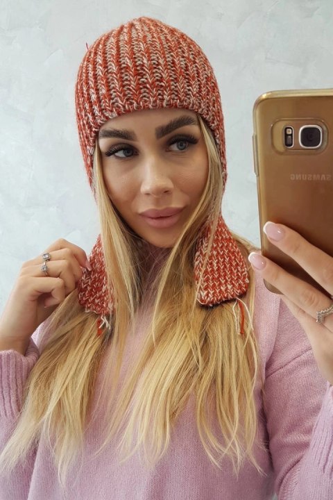 Czapka damska uszatka Jana K314 ruda Czapka damska uszatka Jana K314 ruda