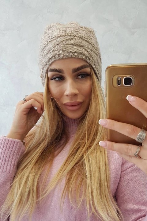 Czapka z polarem Edyta K298 beżowa Czapka z polarem Edyta K298 beżowa