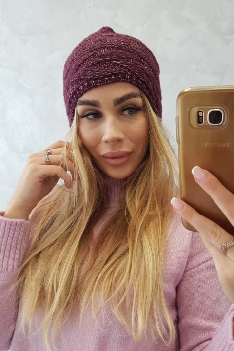 Czapka z polarem Edyta K298 ciemno fioletowa Czapka z polarem Edyta K298 ciemno fioletowa