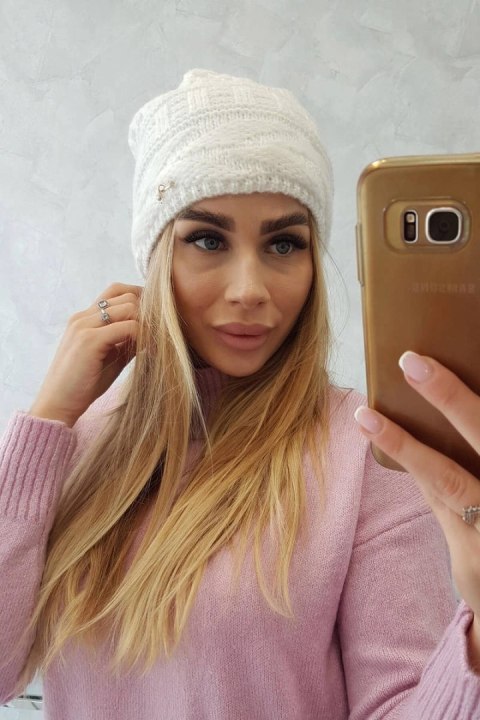 Czapka z polarem Edyta K298 ecru Czapka z polarem Edyta K298 ecru