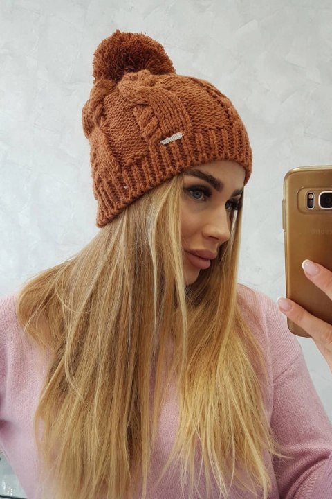Czapka z polarem Stefania K278 jasno brązowa Czapka z polarem Stefania K278 jasno brązowa