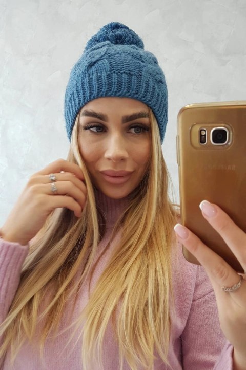 Czapka z polarem Stefania K278 jeansowa Czapka z polarem Stefania K278 jeansowa