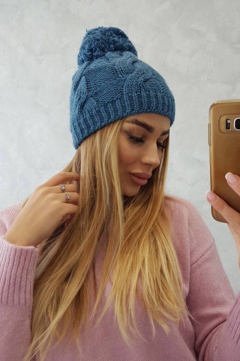 Czapka z polarem Stefania K278 jeansowa Czapka z polarem Stefania K278 jeansowa