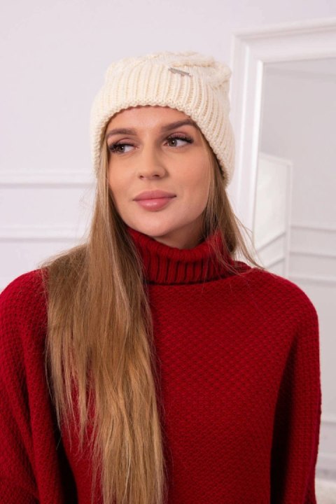 Czapka z polarem Wanda K281 ecru Czapka z polarem Wanda K281 ecru