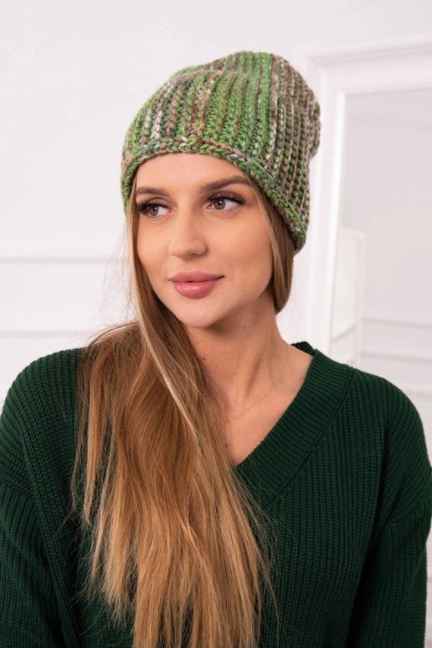 Czapka z polarem Zoja K306 zielony+beżowy Czapka z polarem Zoja K306 zielony+beżowy
