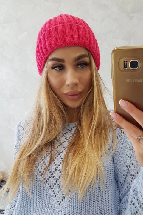 Czapka z wywinięciem Magda K293 fuksja Czapka z wywinięciem Magda K293 fuksja